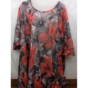 Sterling styles Red black silk floral sheer whimsigoth fairy vacation beach